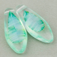 Large Dagger (17x7mm) Mint Green White Crystal Mix Opaque Transparent
