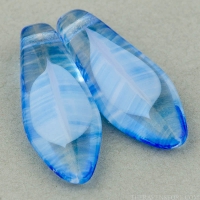 Large Dagger (17x7mm) Aqua Blue White Crystal Mix Opaque Transparent