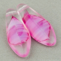 Large Dagger (17x7mm) Pink White Crystal Mix Opaque Transparent