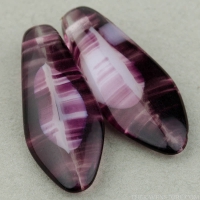 Large Dagger (17x7mm) Purple White Crystal Mix Opaque Transparent