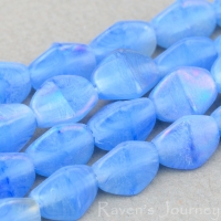 Pinch Bead (6mm) Sapphire Blue White Mix Opaque with AB