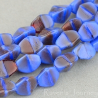 Pinch Bead (5mm) Maroon Royal Blue Mix Opaque