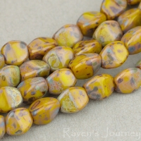 Pinch Bead (5mm) Gaspeite Opaque with Picasso