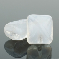 Barrel with X (6x6mm) Design White Opaque and Crystal Transparent Mix