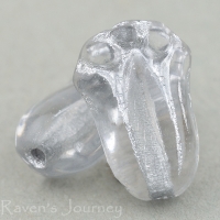 Tulip (12x8mm) Crystal Transparent with Silver Wash