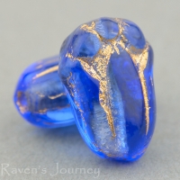Tulip (10x7mm) Blue Sapphire Transparent with Gold Wash 10 Strands of 25 Beads per Unit *Last Unit Remaining*
