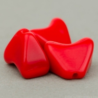 4 Point Square Bellflower (8x7mm) Red Opaque
