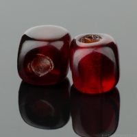 Cube Spacer (4mm) Red Garnet Transparent