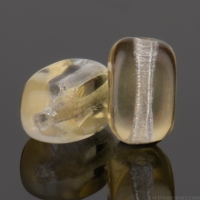 Four Sided Rice Bead (6x4mm) Crystal Transparent with Celsian Finish