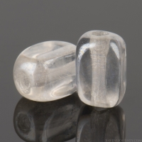 Four Sided Rice Bead (6x4mm) Crystal Transparent White Luster