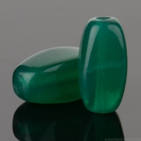 Four Sided Rice Bead (10x5mm) Emerald Green Opaline