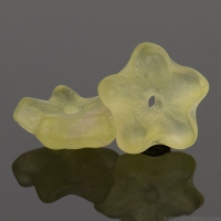 Cupped Flower Spacer (8x3mm) Lemon Yellow Transparent