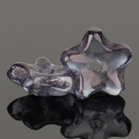 Cupped Flower Spacer (8x3mm) Crystal Transparent with Purple Luster