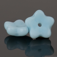 Cupped Flower Spacer (7x3mm) Light Blue Turquoise Opaque