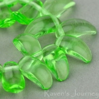 Petal (10x5mm) Green Transparent