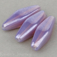 Four Sided Spindle (19x7mm) Purple Opaline with Luster