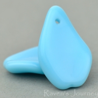 Long Twisted Petal (12x11mm) Turquoise Opaque