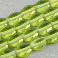 Pinch Bead (6mm) Green Olivine Transparent