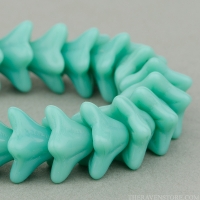 5 Point Bellflower (6x9mm) Turquoise Opaque