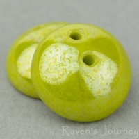 Two Hole Piggy Bead (8x4mm) Gaspeite Opaque with White Luster