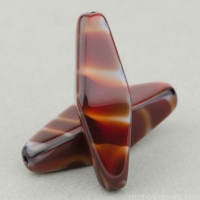 4 Sided Spindle (21x8mm) Red Tiger's Eye Opaque