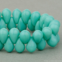 Pressed Drop (6x4mm) Turquoise Opaque