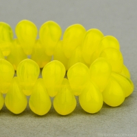 Pressed Drop (6x4mm) Yellow Opaline