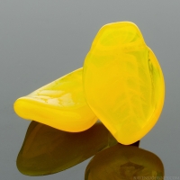Twist Leaf (15x10mm) Orange Opaline