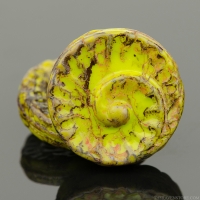 Fossil (18mm) Gaspeite Green Opaque with Picasso Finish