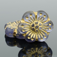 Wild Rose (14mm) Tanzanite Purple Transparent Matte with Gold Wash