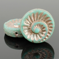 Fossil (18mm) Turquoise Opaque with Platinum Wash