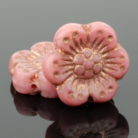 Wild Rose (14mm) Pink Opaque with Copper Wash