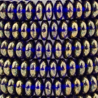 Disc Spacer (6mm) Cobalt Blue Transparent with Bronze Luster