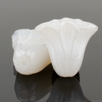 Lily (9x10mm) White Opaque with White Luster