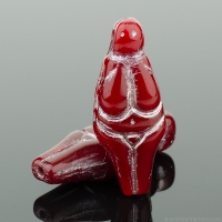 Goddess (25x10mm) Red Opaque with Platinum Wash