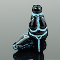 Goddess (25x10mm) Jet Black Opaque with Turquoise Wash