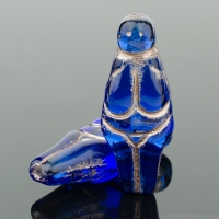 Goddess (25x10mm) Capri Blue Transparent with Platinum Wash
