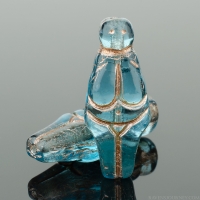 Goddess (25x10mm) Aqua Blue Transparent with Platinum Wash
