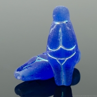 Goddess (25x10mm) Sapphire Blue Transparent Matte with Iridescent Two Sided Finish