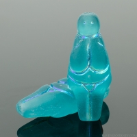 Goddess (25x10mm) Aqua Blue Transparent Matte with Iridescent Two Sided Finish
