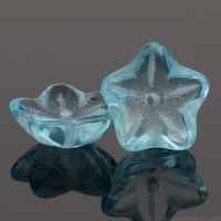 Cupped Flower (9x4mm) Aqua Blue Transparent