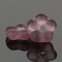 Center Drilled Flat Flower Spacer (5x2mm) Amethyst Purple Transparent Matte