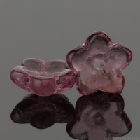 Cupped Flower Spacer (7x3mm) Amethyst Purple Transparent