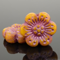 Wild Rose (14mm) Light Orange Opaque with Metallic Pink Wash