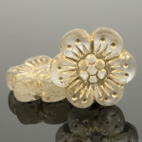 Wild Rose (14mm) Crystal Transparent Matte with Gold Wash