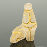 Goddess (25x10mm) Crystal Transparent Matte with Yellow Gold Wash