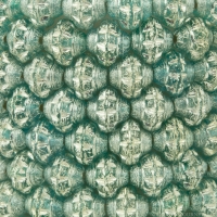 Pressed Saturn (6mm) Aqua Green Transparent Mix with Silver Wash