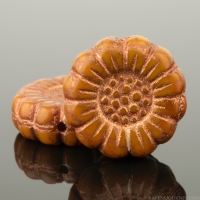 Sunflower (13mm) Ochre Orange Opaque with Copper Wash