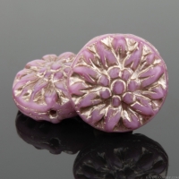 Dahlia Flower (15mm) Pink Silk with Platinum Wash