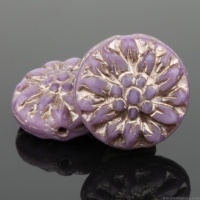 Dahlia Flower (15mm) Purple Pink Silk with Platinum Wash